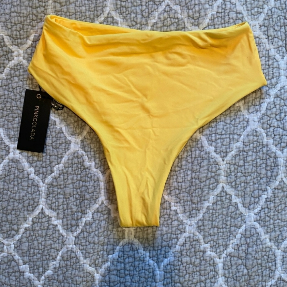 Pinkcolada Yellow Bikini Bottoms NWT